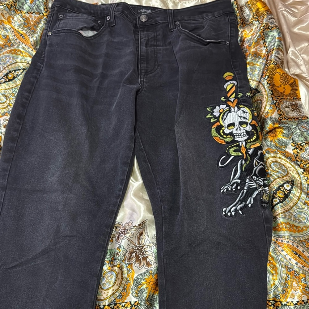 Ed Hardy black denim jeans